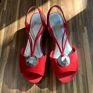 Impo "Retta" Red Stretch Sandals